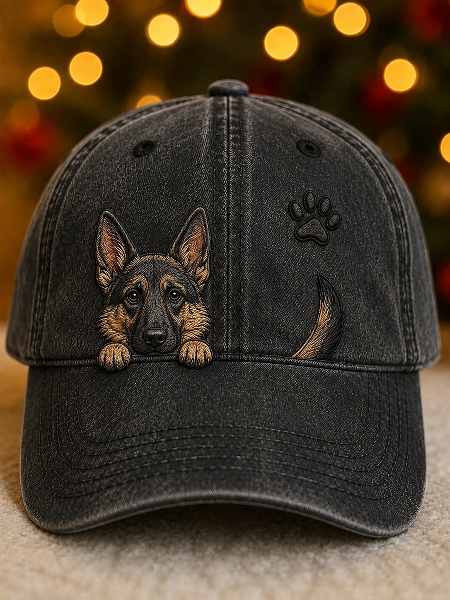 Gorra Unisex con Pastor Alemán y Huellas
