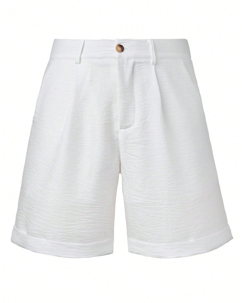 Nah-Pantalones cortos informales lisos