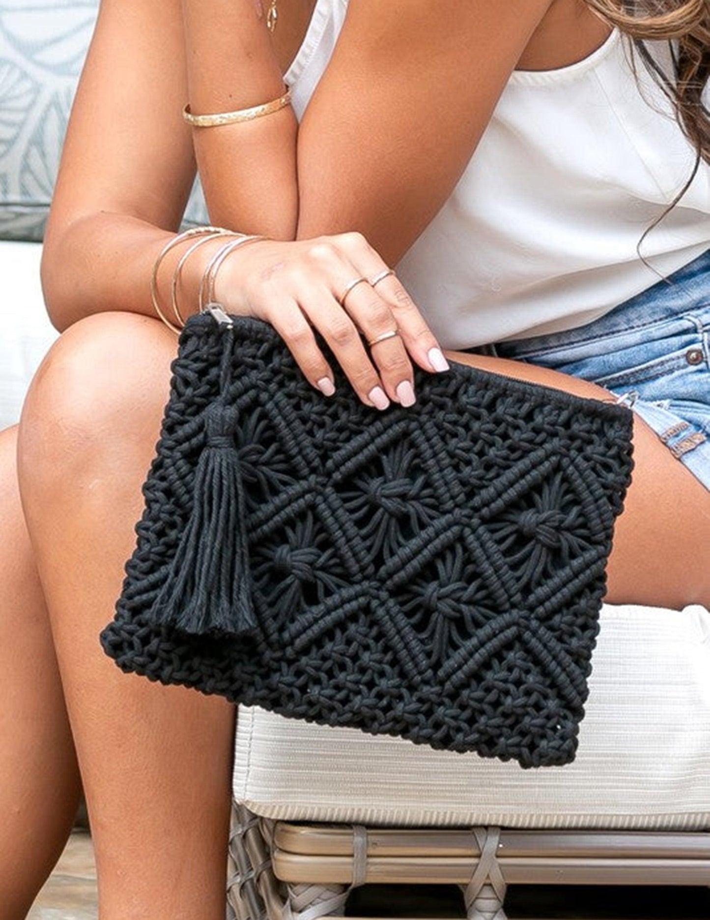 Marilyn-Bolso de mano de macramé