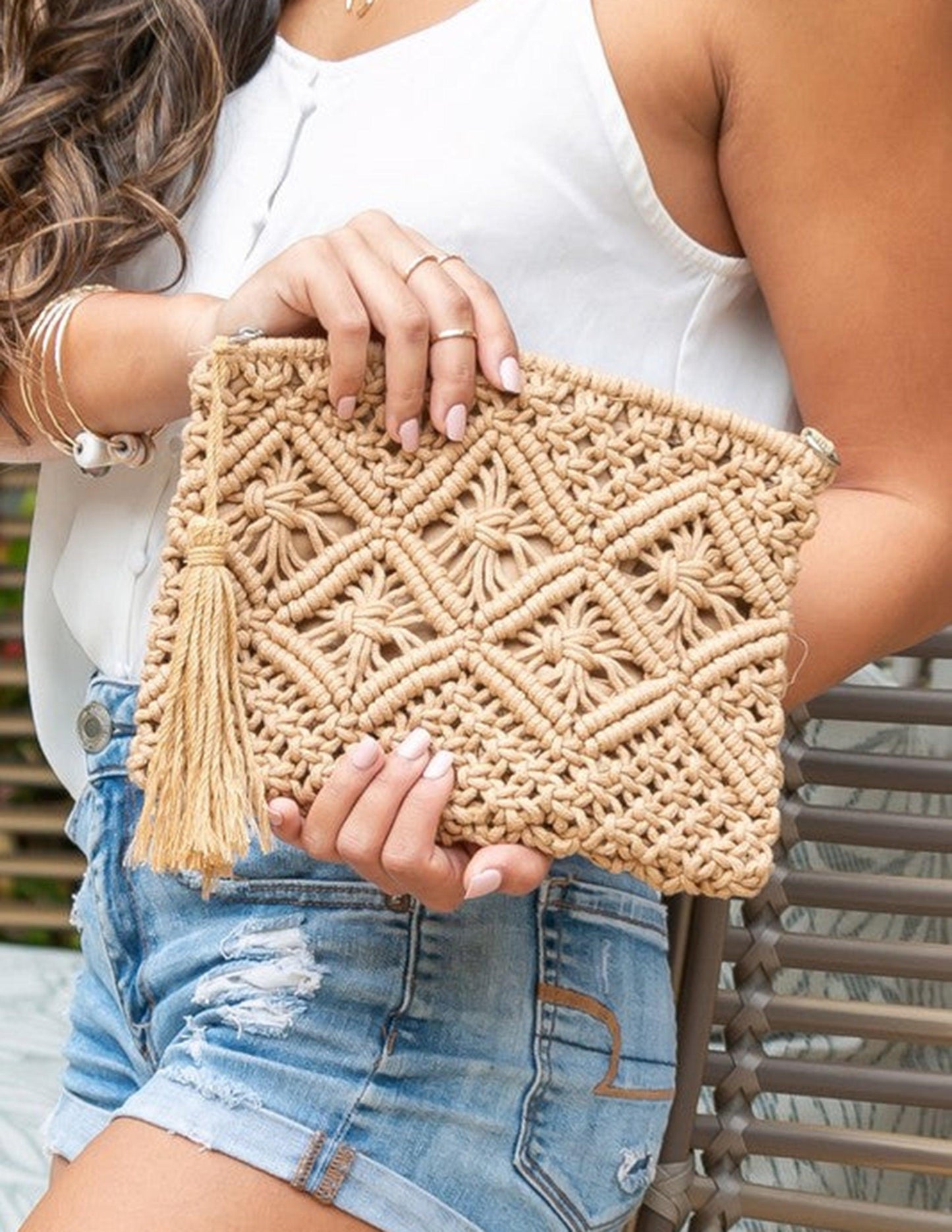 Marilyn-Bolso de mano de macramé