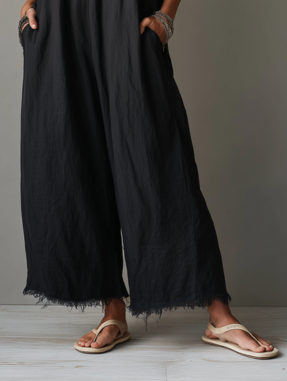 Lia - Mono minimalista de lino para mujer