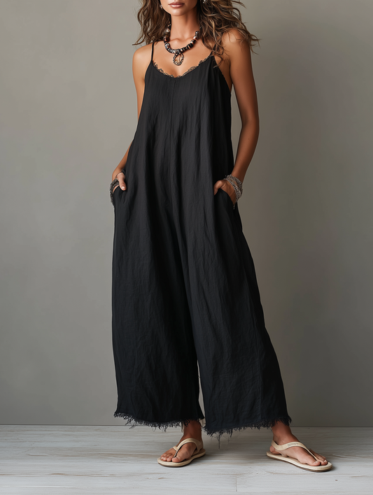 Lia - Mono minimalista de lino para mujer
