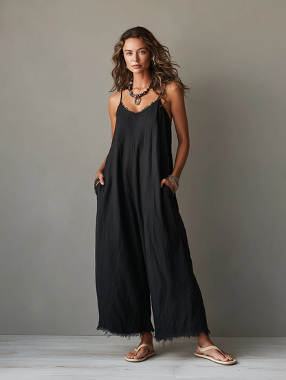 Lia - Mono minimalista de lino para mujer