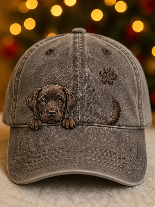Gorra Unisex con Labrador Retriever y Huellas
