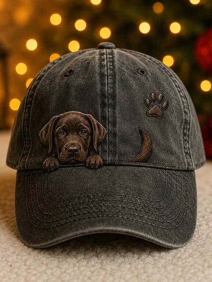 Gorra Unisex con Labrador Retriever y Huellas