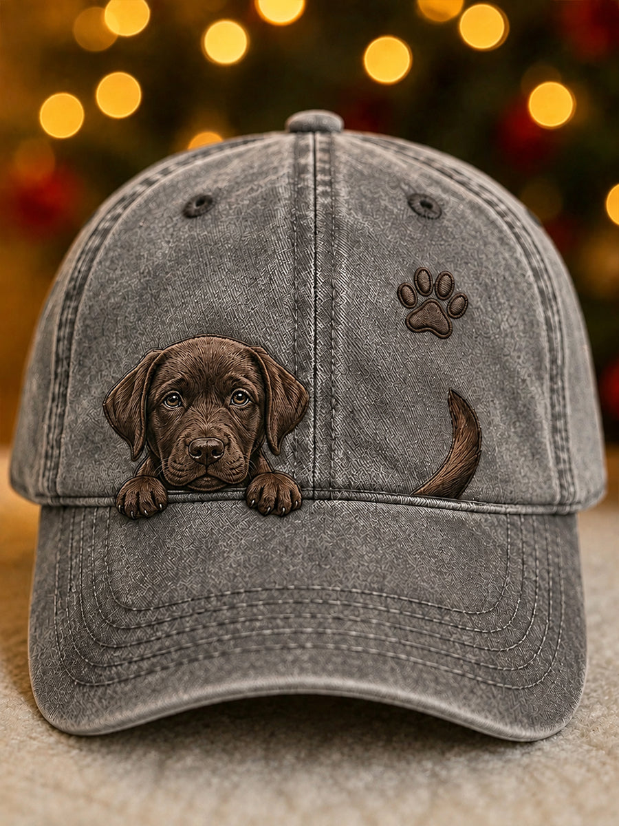 Gorra Unisex con Labrador Retriever y Huellas