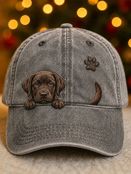 Gorra Unisex con Labrador Retriever y Huellas