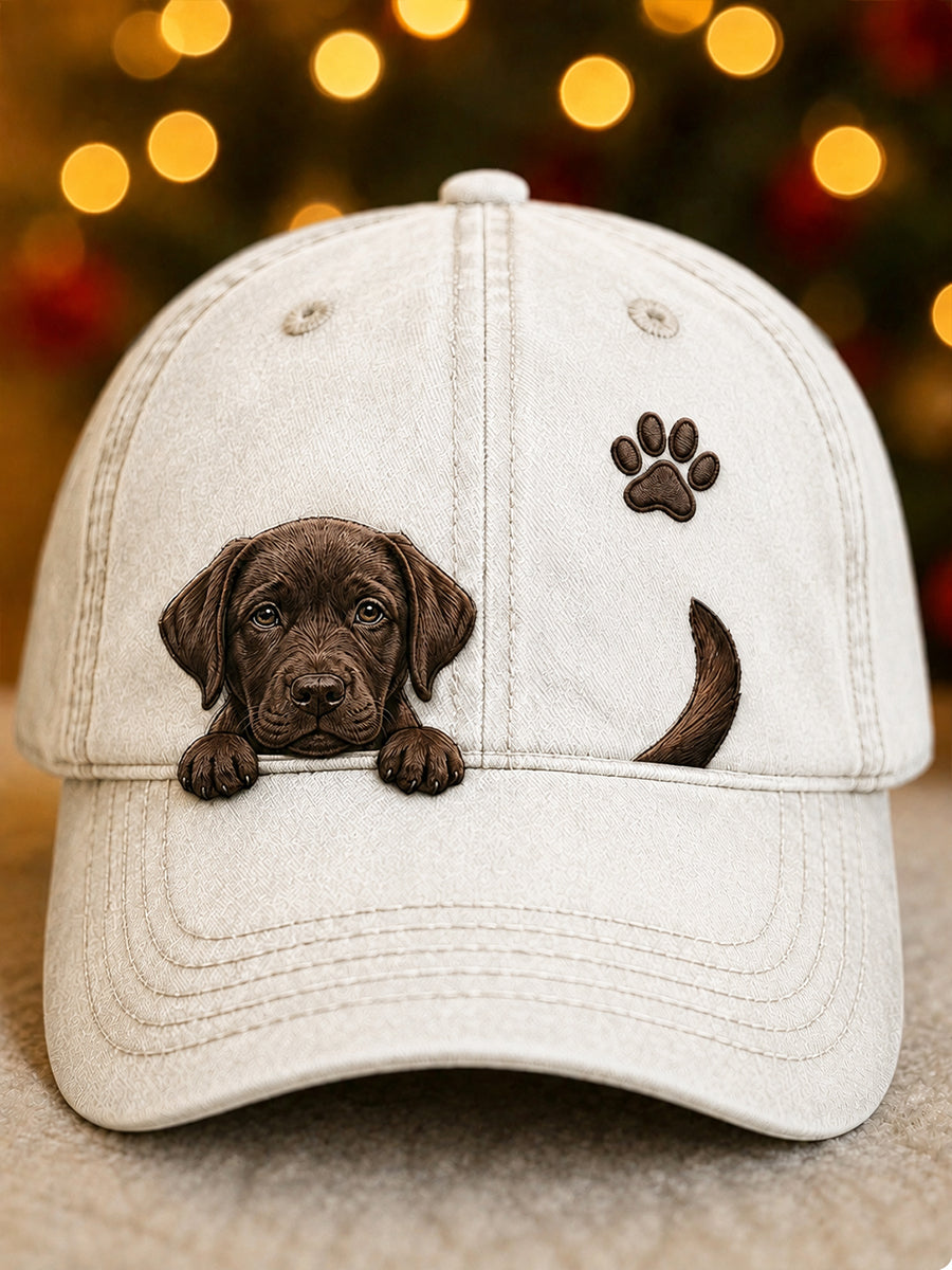 Gorra Unisex con Labrador Retriever y Huellas