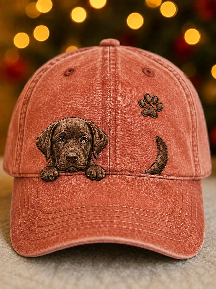 Gorra Unisex con Labrador Retriever y Huellas
