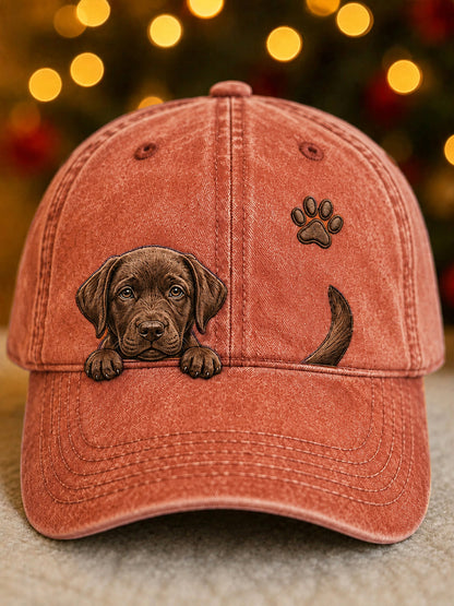 Gorra Unisex con Labrador Retriever y Huellas