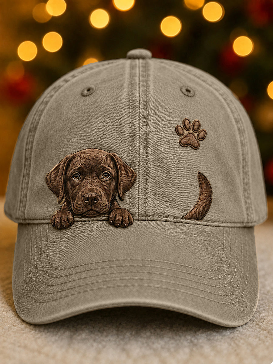 Gorra Unisex con Labrador Retriever y Huellas