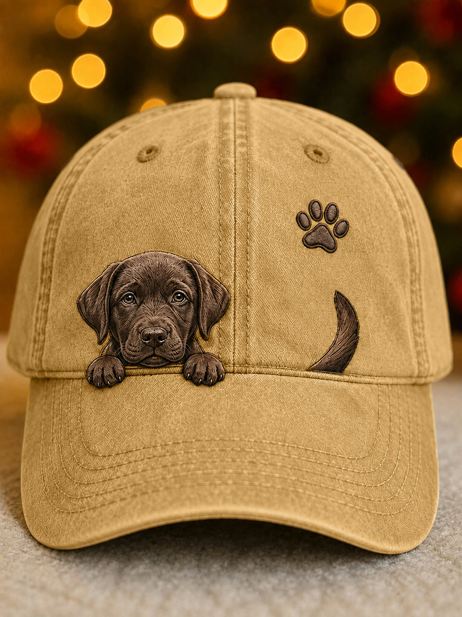 Gorra Unisex con Labrador Retriever y Huellas