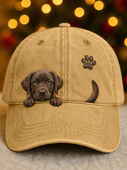 Gorra Unisex con Labrador Retriever y Huellas