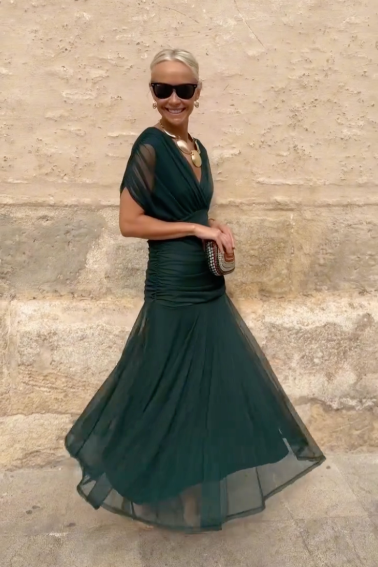 Louise - Vestido largo de fiesta con escote en V