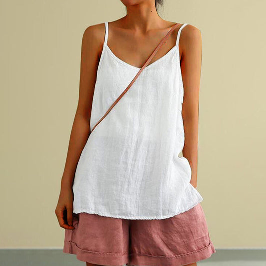 Inmaculada-Camiseta sin mangas informal de color liso