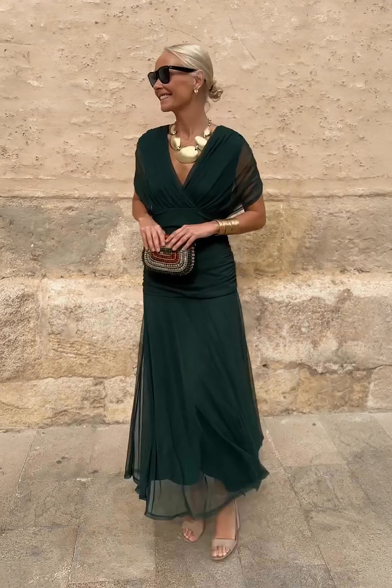 Louise - Vestido largo de fiesta con escote en V