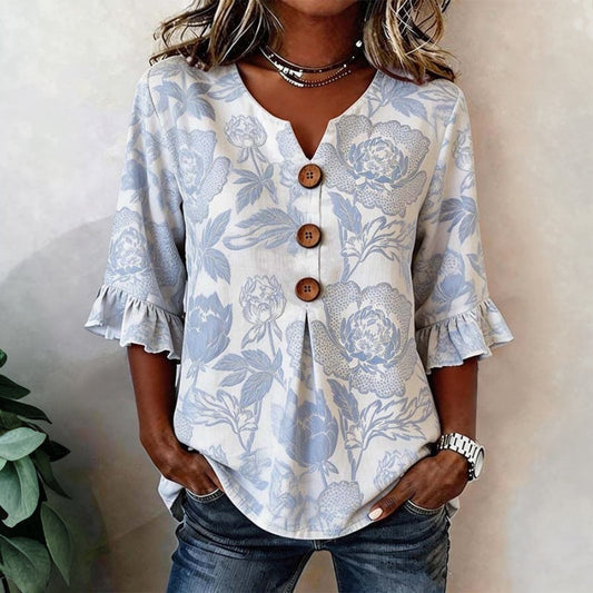 Sofia Blusa vintage con estampado floral