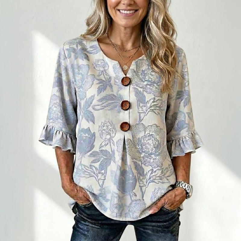 Sofia Blusa vintage con estampado floral