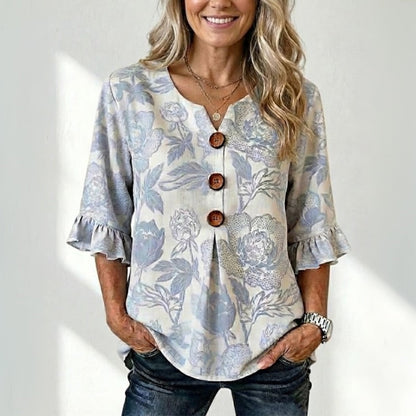 Sofia Blusa vintage con estampado floral
