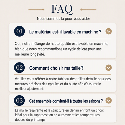 Manteau en maille côtelée élégant pour femme avec empiècements en jean