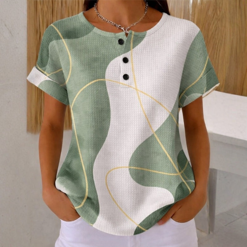 Marta-Blusa informal con bloques de color