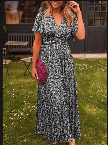 Élina - Vestido largo fluido con estampado floral