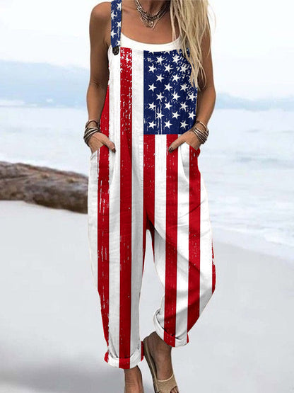 Mono informal con estampado de bandera de EE. UU.
