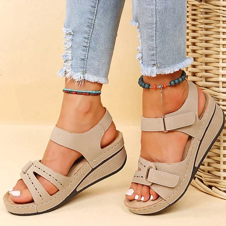 Coralie | Sandalias de Cuña Acolchadas de Confort