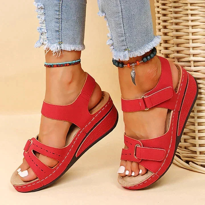 Coralie | Sandalias de Cuña Acolchadas de Confort