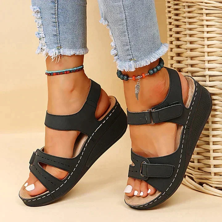 Coralie | Sandalias de Cuña Acolchadas de Confort