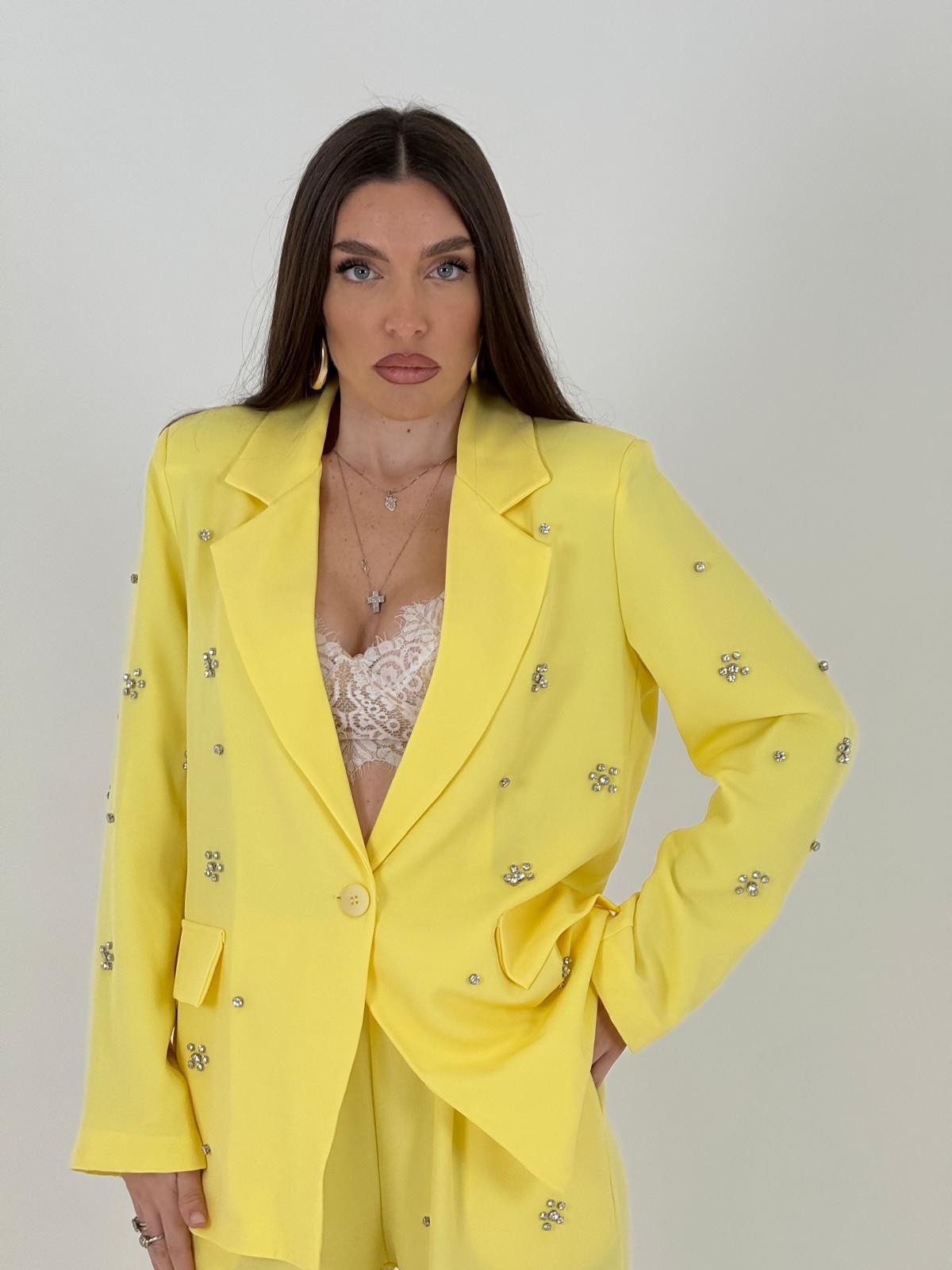 KATIA - Conjunto de chaqueta y pantalón con detalles de piedras