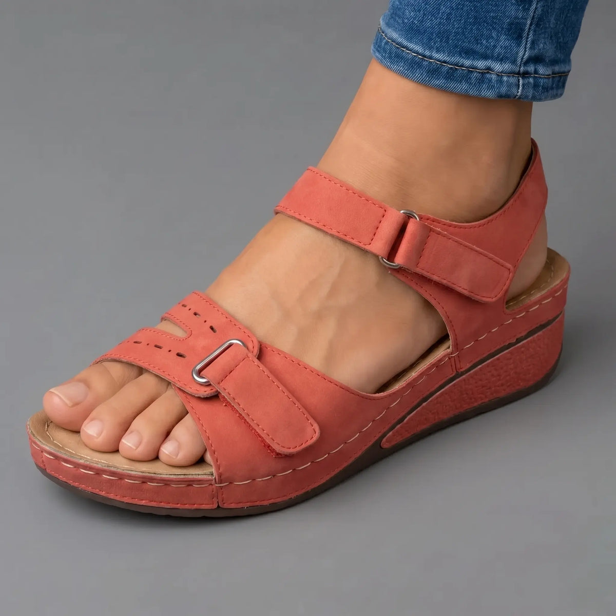 Coralie | Sandalias de Cuña Acolchadas de Confort