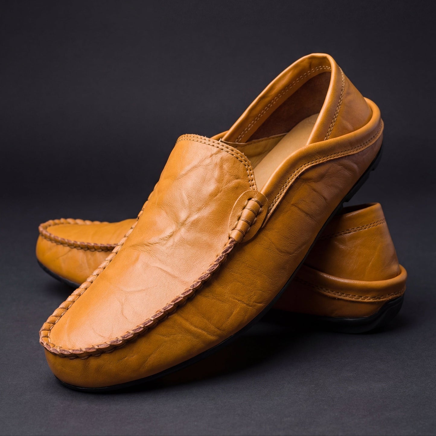 Jony-Mocasines de piel para hombre
