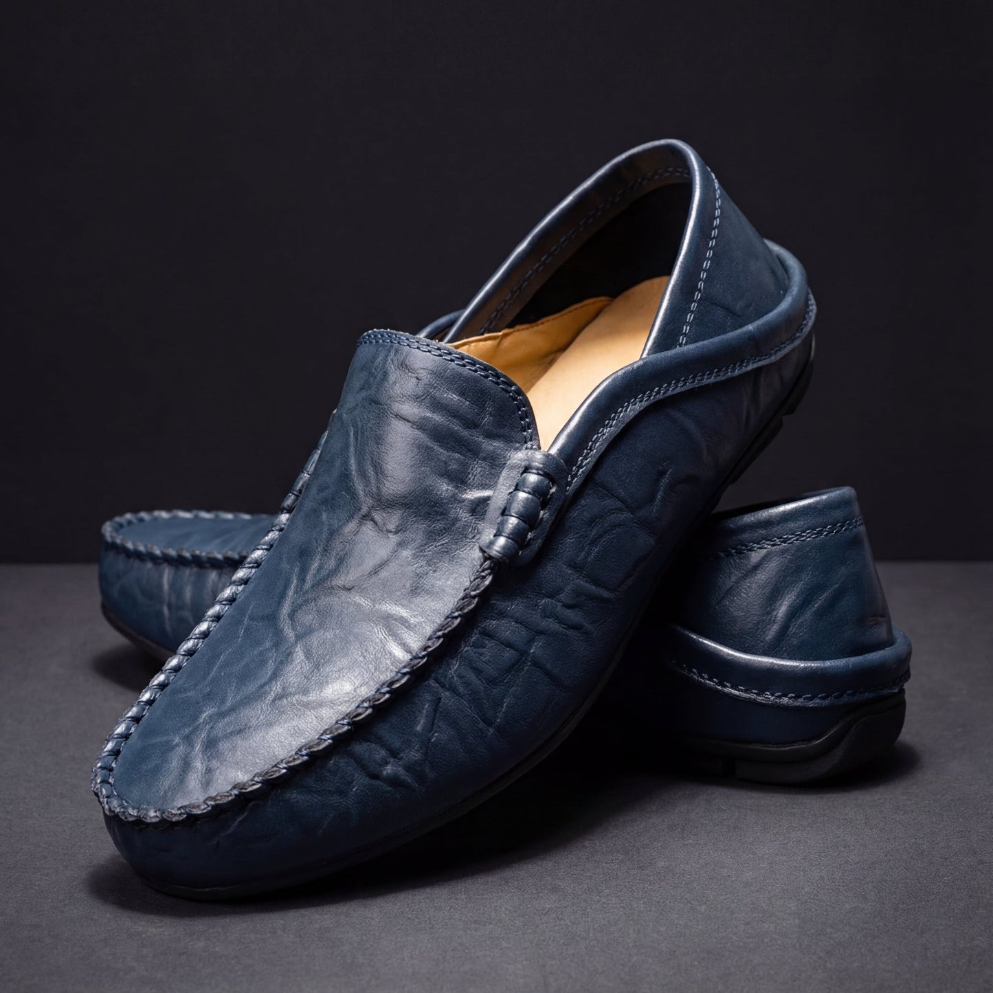 Jony-Mocasines de piel para hombre