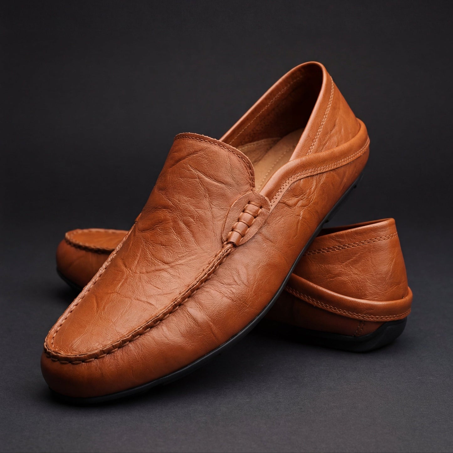 Jony-Mocasines de piel para hombre